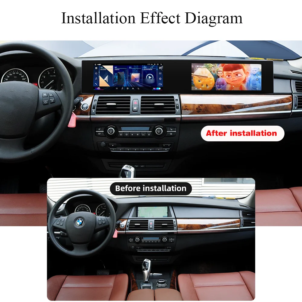 21 Inch Dual Screen Carplay Android 14 For BMW X5 Series E70 X6 E71 Car Multimedia Player GPS Navigation Car Radio Media Unit