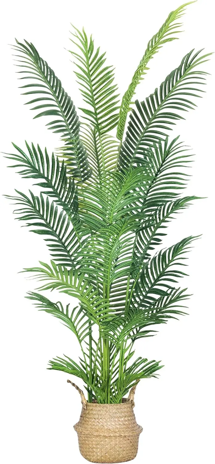 

Искусственная пальма высотой 6 футов с реалистичными листьями, регулируемыми ветвями для декора дома, офиса, использования внутри и снаружи помещений