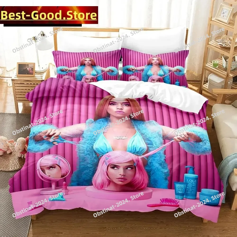 

3D Print Singer L-Lola Fashion ÍndigoBedding Set Boys Girls Twin Queen King Size Duvet Cover Pillowcase Bed boys Adult Bedroom