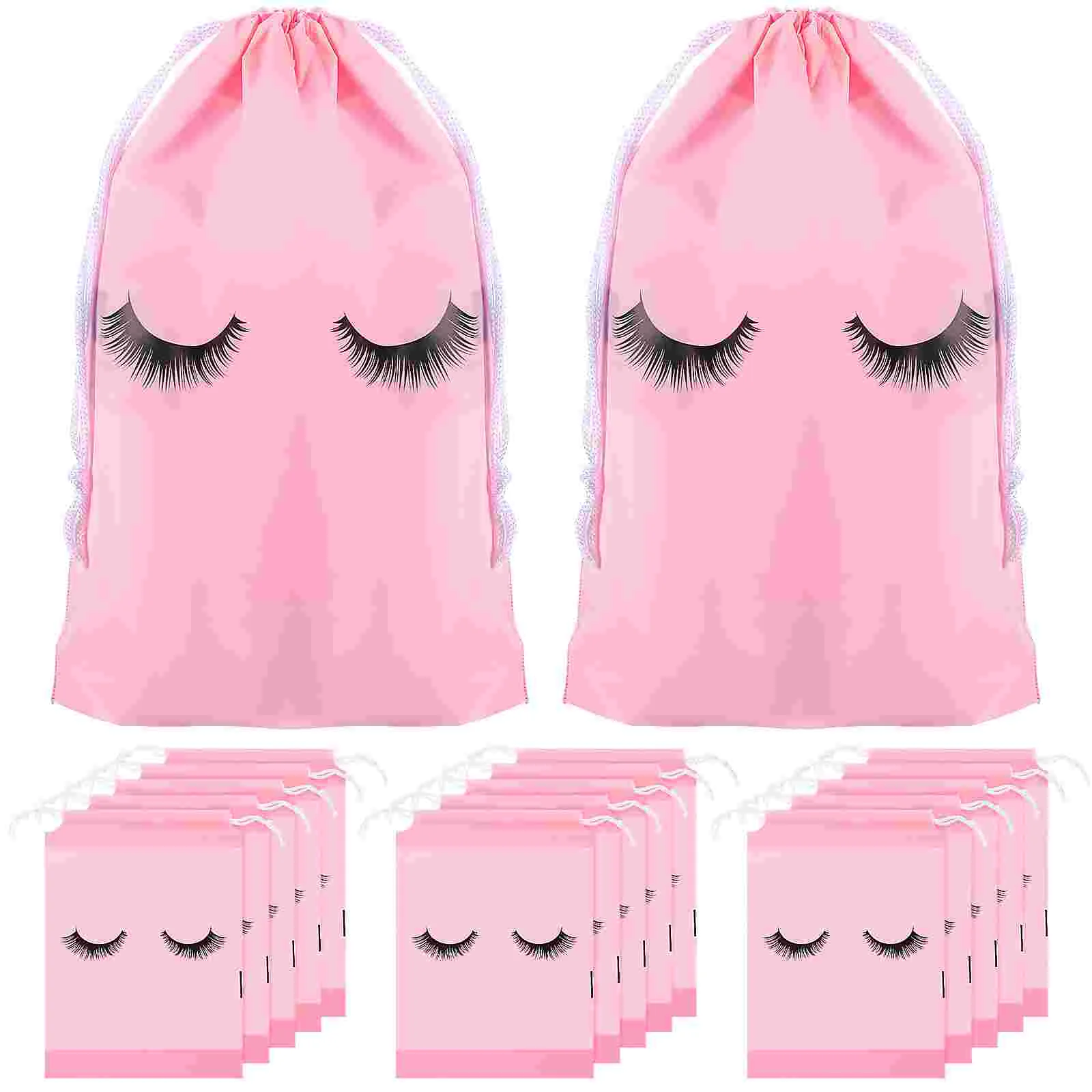 

50 Pcs Beam Storage Bag Lash Drawstring Makeup Reflective Wallpaper Detachable Multipurpose Portable Travel Round