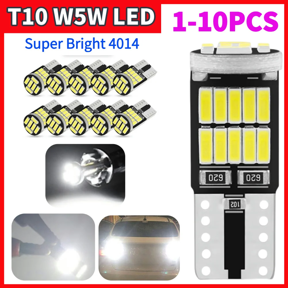 T10 W5W Car LED Interior Light 26 SMD 4014 Auto Clearance Lights 12V Instrument Lights Bulb for Vehicle Automobile for Cars Auto