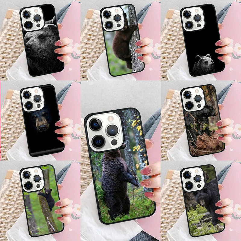 American Bear Soft Phone Case Cover for iPhone 16 Promax 15 Pro 13 14 Plus 11 12 Mini XR XS MAX Coque