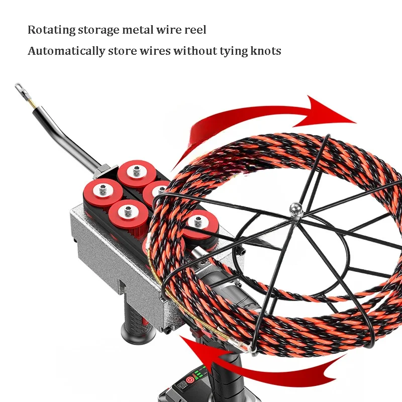 110V/220V Electric for Threading Machine Electrician Wire Pulling Tool Cable Threading Machine for Hidden Pipes