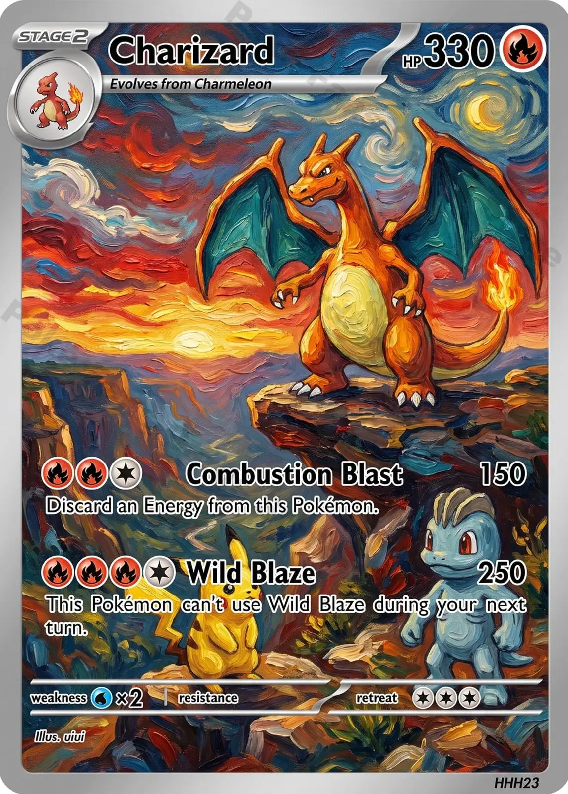 5Pcs Pokemon Cards PTCG Impressionist Oil Painting Style Charizard Tyranitar Lucario Arcanine Collection Cards Set Pokemon Gift