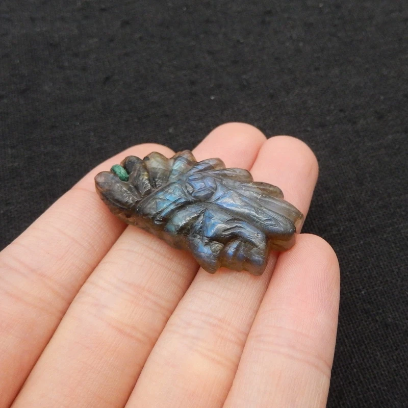 Natural Stone Labradorite Indian Chief Pendant Bead,Fashion Jewelry Necklace Accessories Men Women 38x20x8mm 7.5g