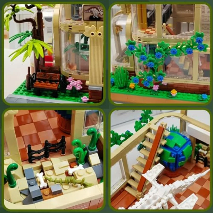 Mini Building Set for Adults Dinosaur Museum Toy with LED Light Jurassic World Dino Fossils Building Block Kit Architecture Mod - view 6