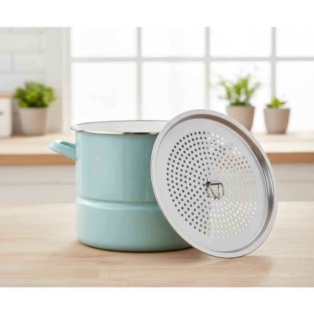 

16-Quart Stainless Steel Stock Pot with Steamer Insert & Lid - Large Cookware for Boiling, Steaming, Soups