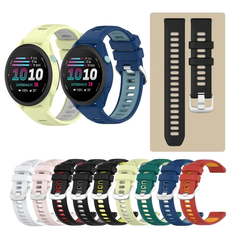 20 22mm Silicone Strap For Garmin Forerunner 70 170 158 570 245 255 265 645/Active 6 5 Bracelet for Garmin Venu 4 3 Sq 2 Plus