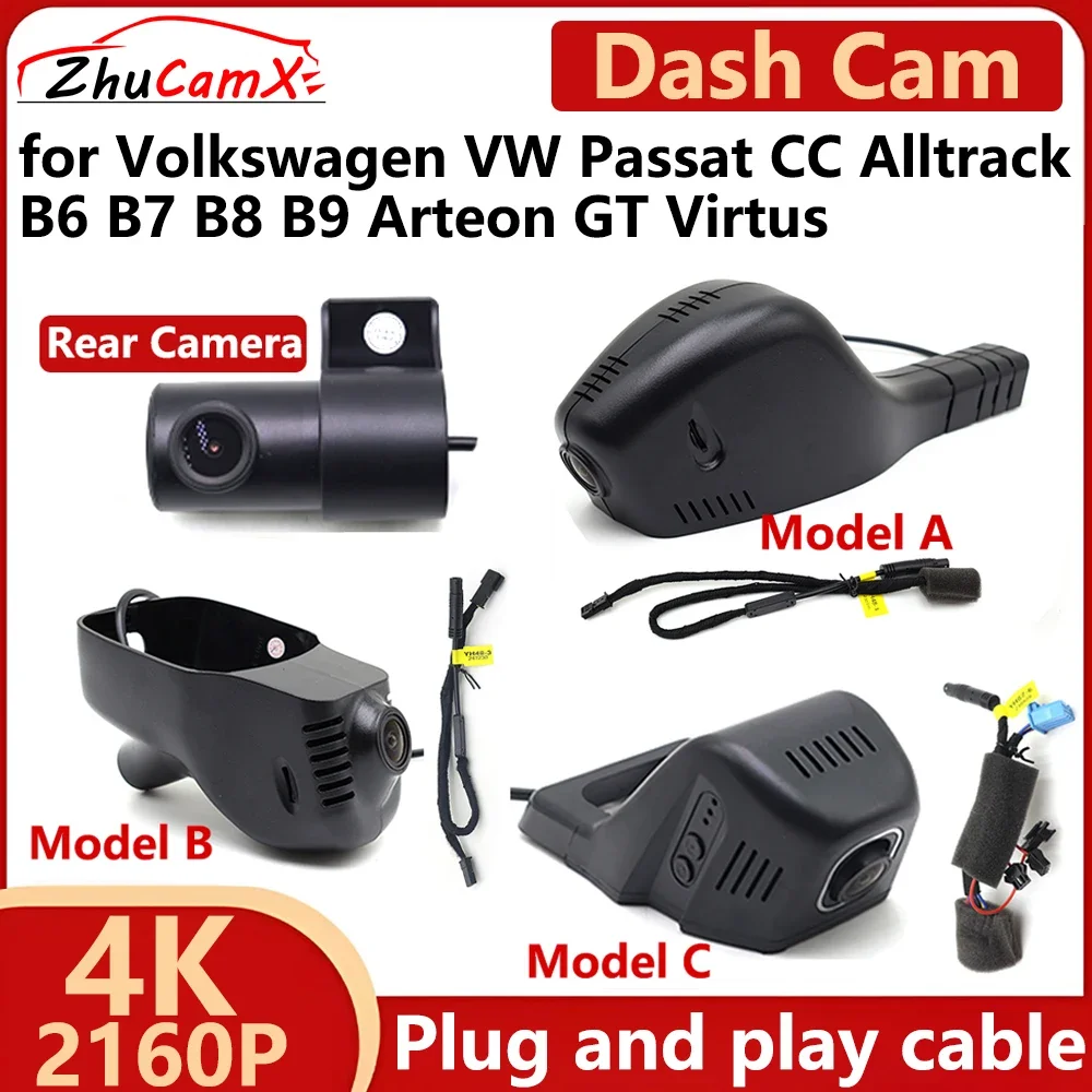 

for Volkswagen VW Passat CC Alltrack B6 B7 B8 B9 Arteon GT Virtus 4K UHD 2160P Car DVR Dash Cam Camera Night Vision Recorder