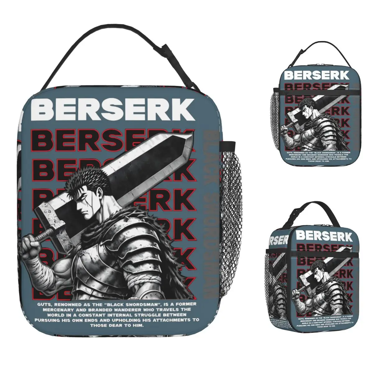 

Японское аниме Berserk Сумка для обеда Guts Cool Manga Ланч-бокс для пикника на открытом воздухе Портативные термосумки для обеда для мужчин Оксфордская сумка-холодильник