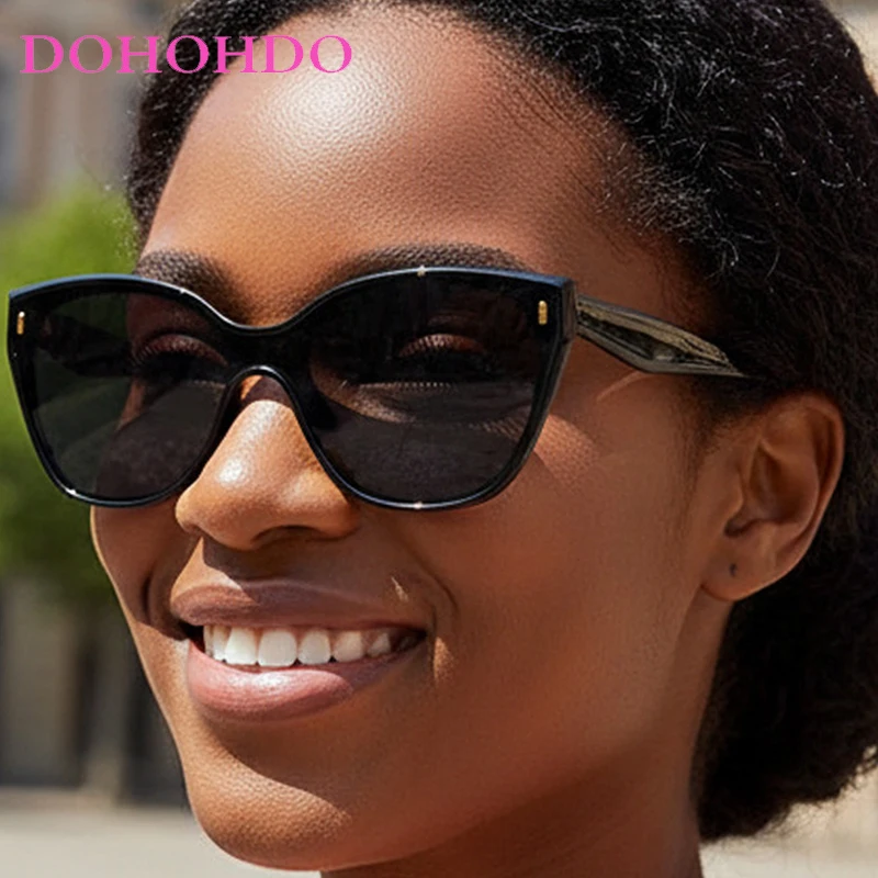 

Vintage Big Frame Cat Eye's Rice Nail Sunglasses Women New Trendy Luxury Men Eyewear Outdoor Travel Shade Sunglasses UV400 Очки