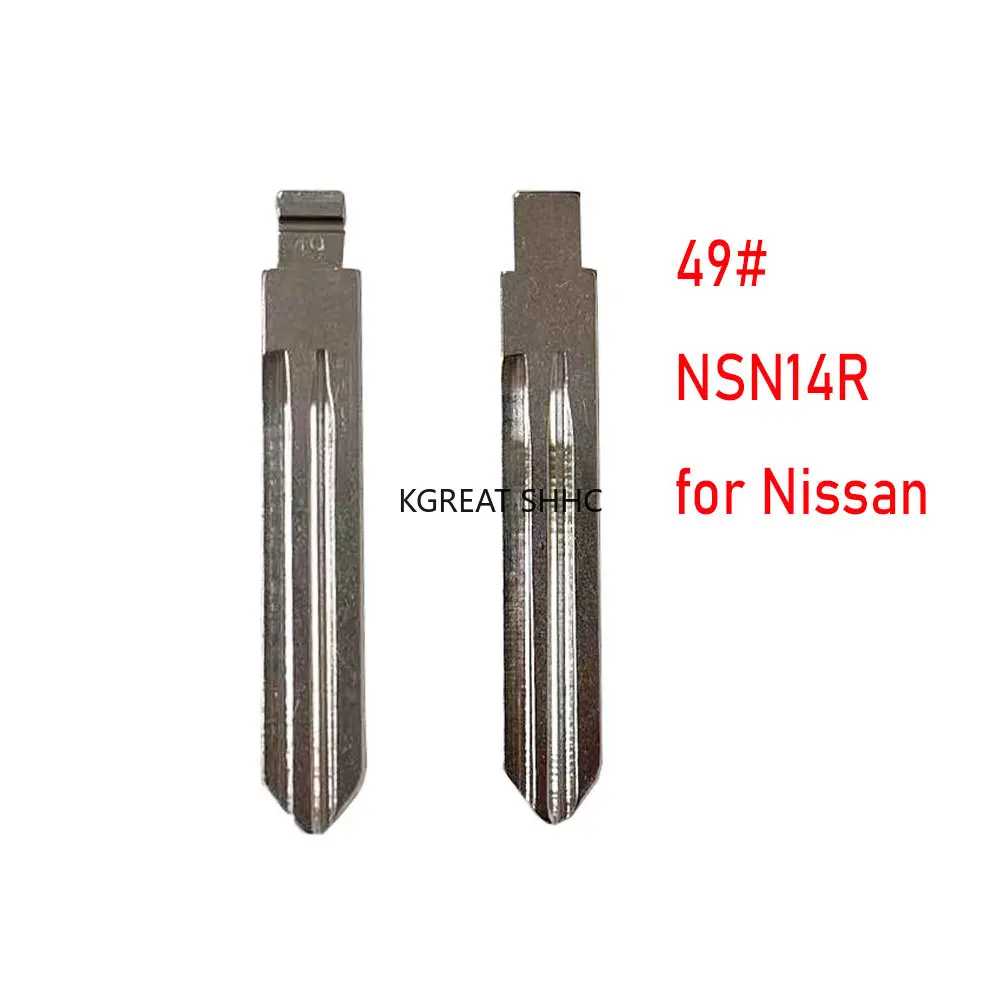 10pcs 49# KD Metal Blank Uncut Flip NSN14R KD Remote Key Blade for Nissan Remote Car Key Blade NO.49 for Xhorse VVDI KD Remote