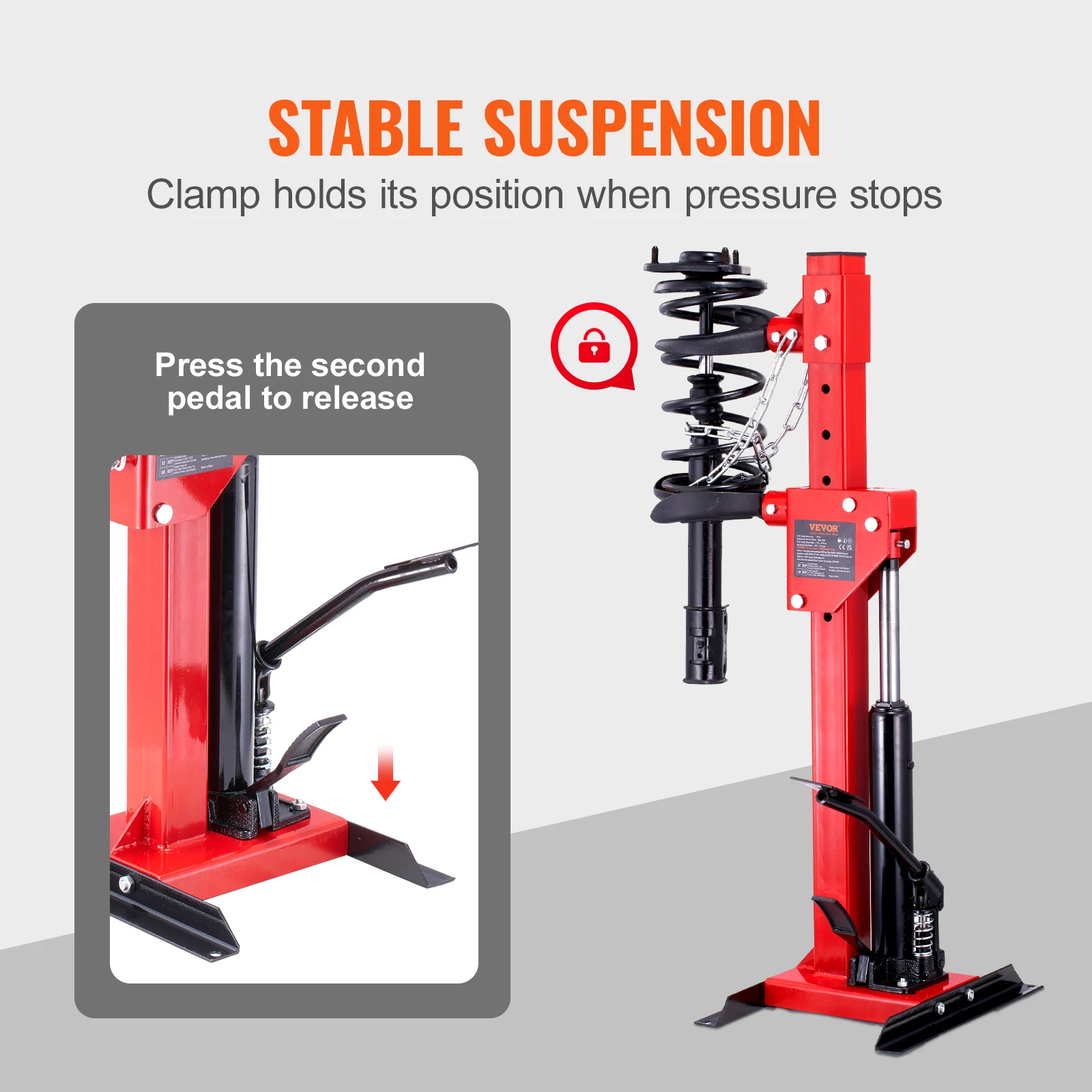 VEVOR Strut Spring Compressor, 4.5 Ton/9920 LBS Hydraulic Jack, 1Ton Rated Compression Force, Auto Strut Coil Spring Compressor image 4