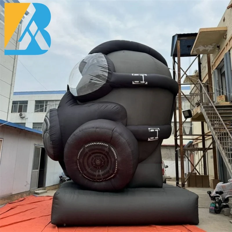 Customised Inflatable Advertising Giant Black Gas Mask Replica for Decor Rent Event Toy