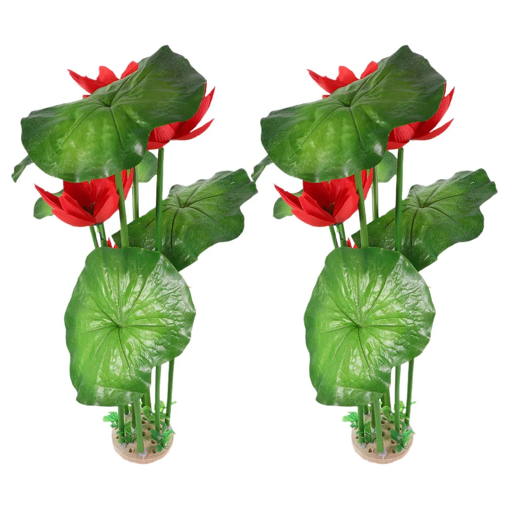 

2Pcs Realistic Aquarium Plants Artificial Water Grass Scaping Decor Sturdy Plastic Fish Tank Setup Easy Clean Home Pet