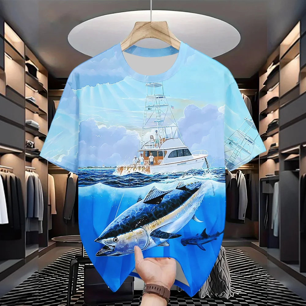 

2025 men's 3D printed sports T-shirt short sleeved casual sports top