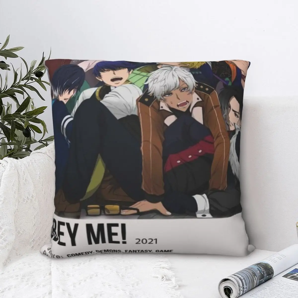 

Obey Me Square Pillowcase Polyester Pillow Cover Velvet Cushion Decor Comfort Throw Pillow For Home Bedroom