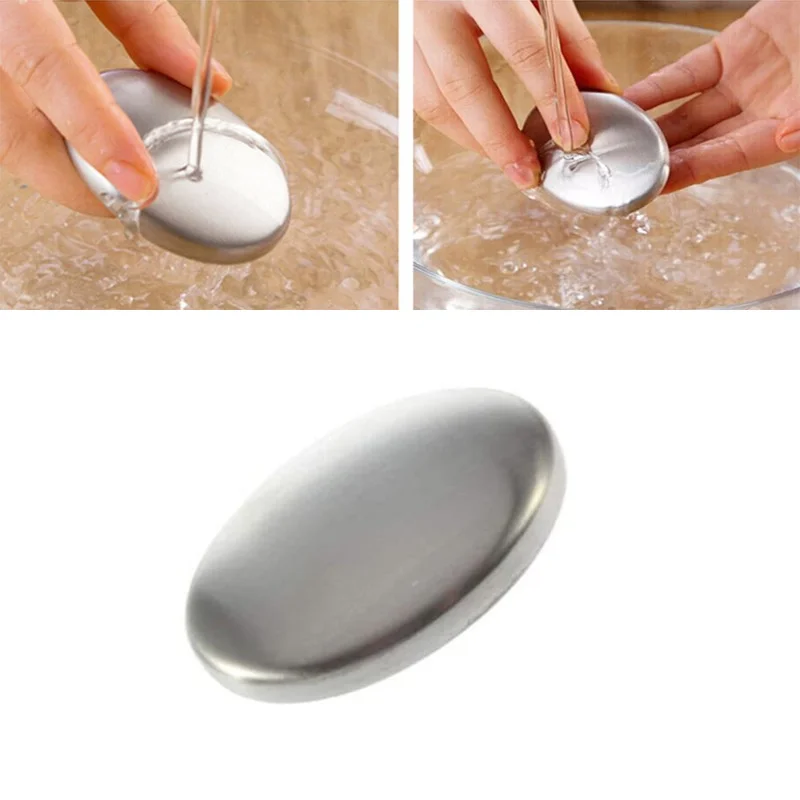 50pcs Magic Soap Odor Remover Stainless Steel Soap Kitchen Bar Eliminating Odor Remover