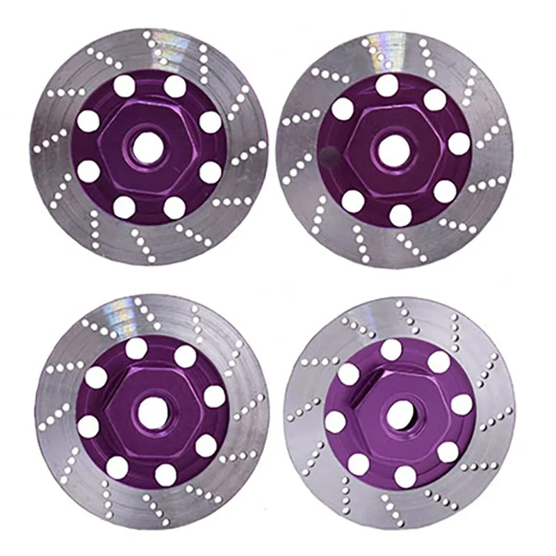 4PCS Metal Brake Disc Wheel Rim Box Hex Adapter 12Mm For Tamiya TT01 TT02 HPI HSP 1/10 Sakura D4  On-Road Racing RC Car Parts