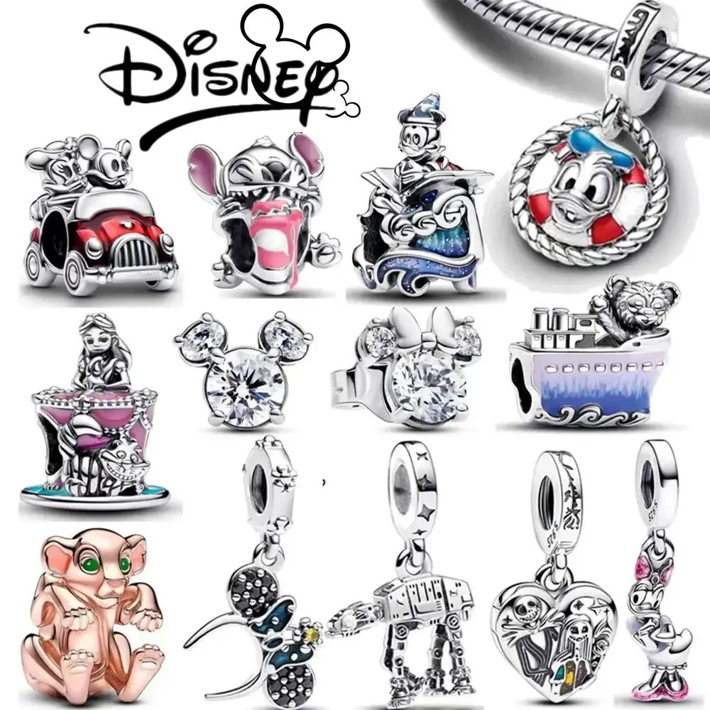 Disney Stitch 925 sterling silver Cruella De Vil Beads Villain Charms Suitable For Pandora Women Bracelet Halloween Jewelry Gift