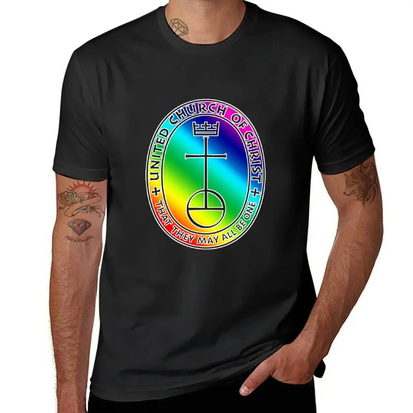 The UCC United Church of Christ Logo Rainbow 2 T-Shirt cute tops vintage anime shirt summer tops funny t shirts for men