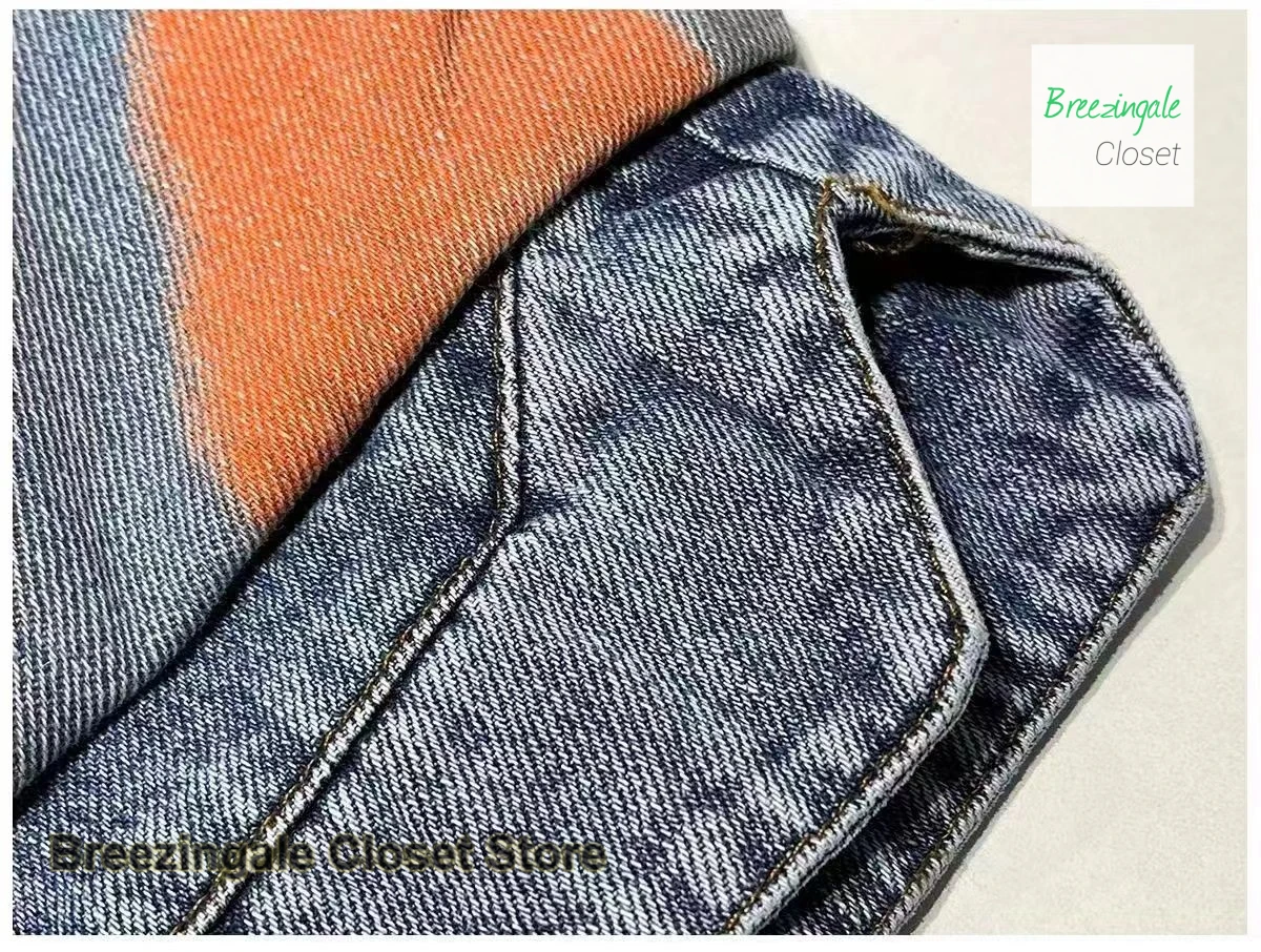 American high street printing and dyeing drawstring overalls women's summer fashion graffiti denim shorts loose cropped pants
