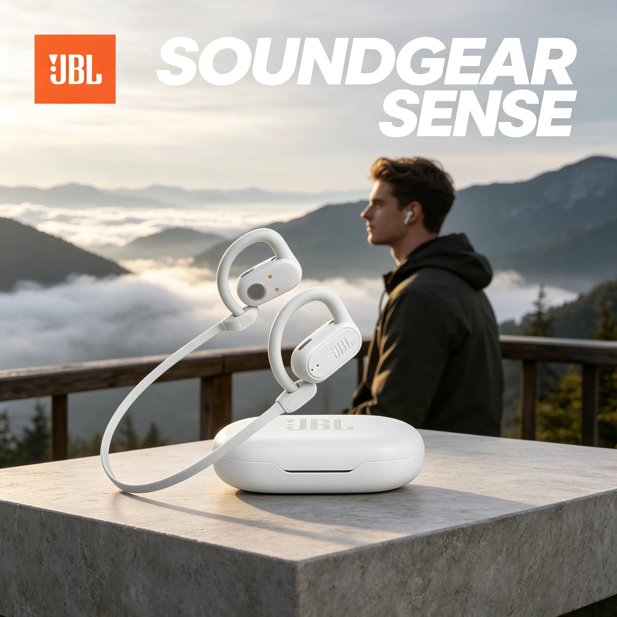 JBL Soundgear Sense True Wireless Open Ear Earphones Bluetooth 5.3 USB-C Fast Charge IP54 Splash Resistant Daily Audio