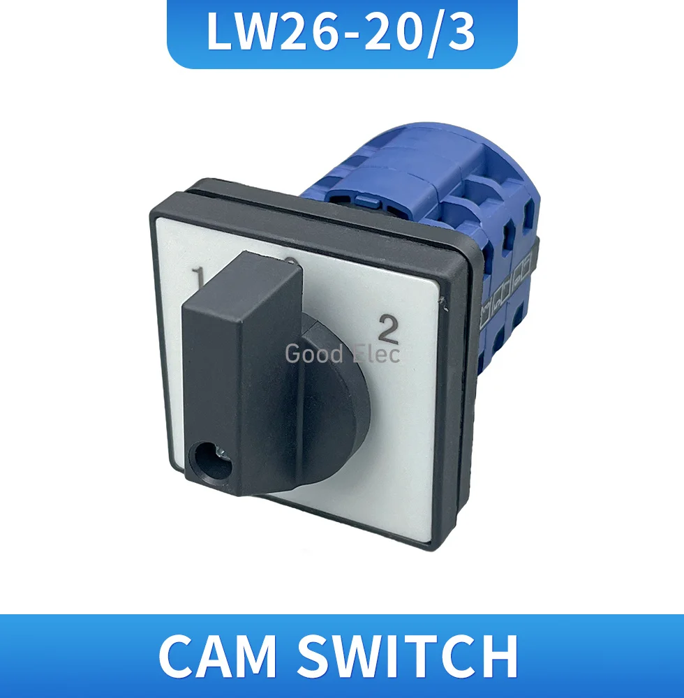 1PCS LW26-20/3 1-0-2 AC 500V 20A Universal Rotary Selector 1-0-2 On-Off-On 3 Positions Cam Changeover Switch