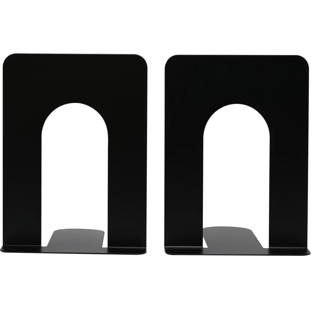 2pcs Metal Bookends Heavy Duty Nonskid Book Supports For Shelves Books Dvds Magazines Home Office Library Desk Organizer Simple