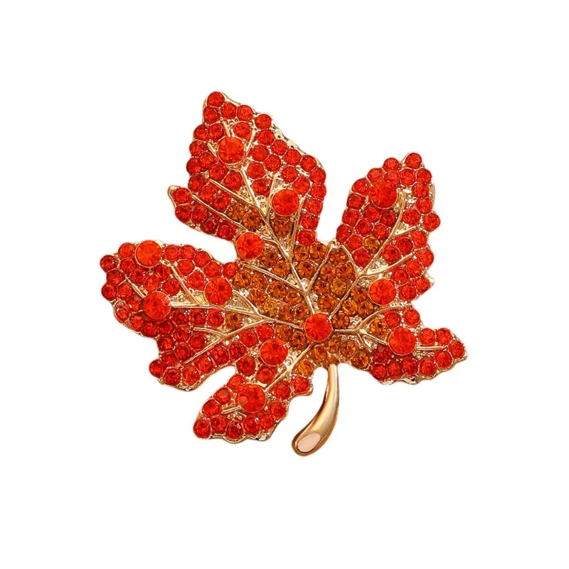 

High end feeling, light luxury temperament, versatile maple leaf pin, new suit coat, rhinestone chest flower accessory for women
