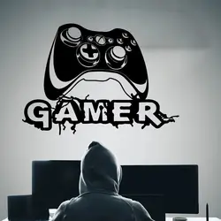Large Graffiti Video Game Joystick Wall Decal Playroom Gaming Zone Xbox Gamer Wall Sticker Bedroom Vinyl Home Decor