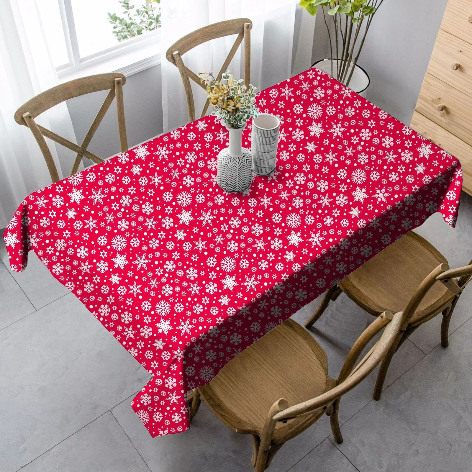 

1330085 Table cloth waterproof, oil proof, and wash free PVCmesh red tablecloth, desk, student coffee table, table mat fabric