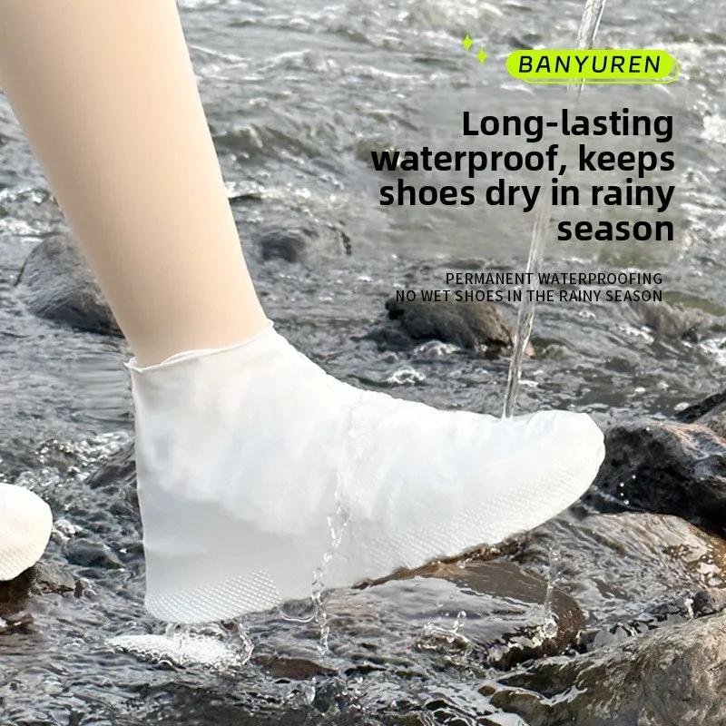 Waterproof Latex Silicone Shoe Covers Reusable Travel Rainproof Non-slip Outdoor Portable Rain Boots Suitable for Men And Women