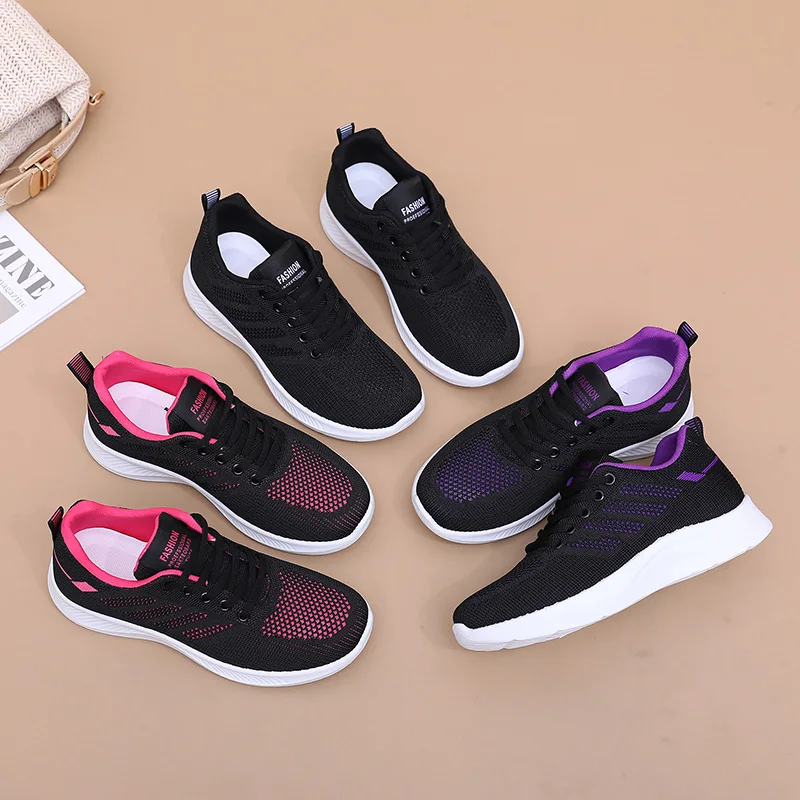 Atmungsaktive Sportschuhe aus Mesh für Damen, leichte und bequeme Sportschuhe mit weicher Sohle, Damen-Schnürschuhe für Freizeitaktivitäten und zum Laufen. – Detail 19