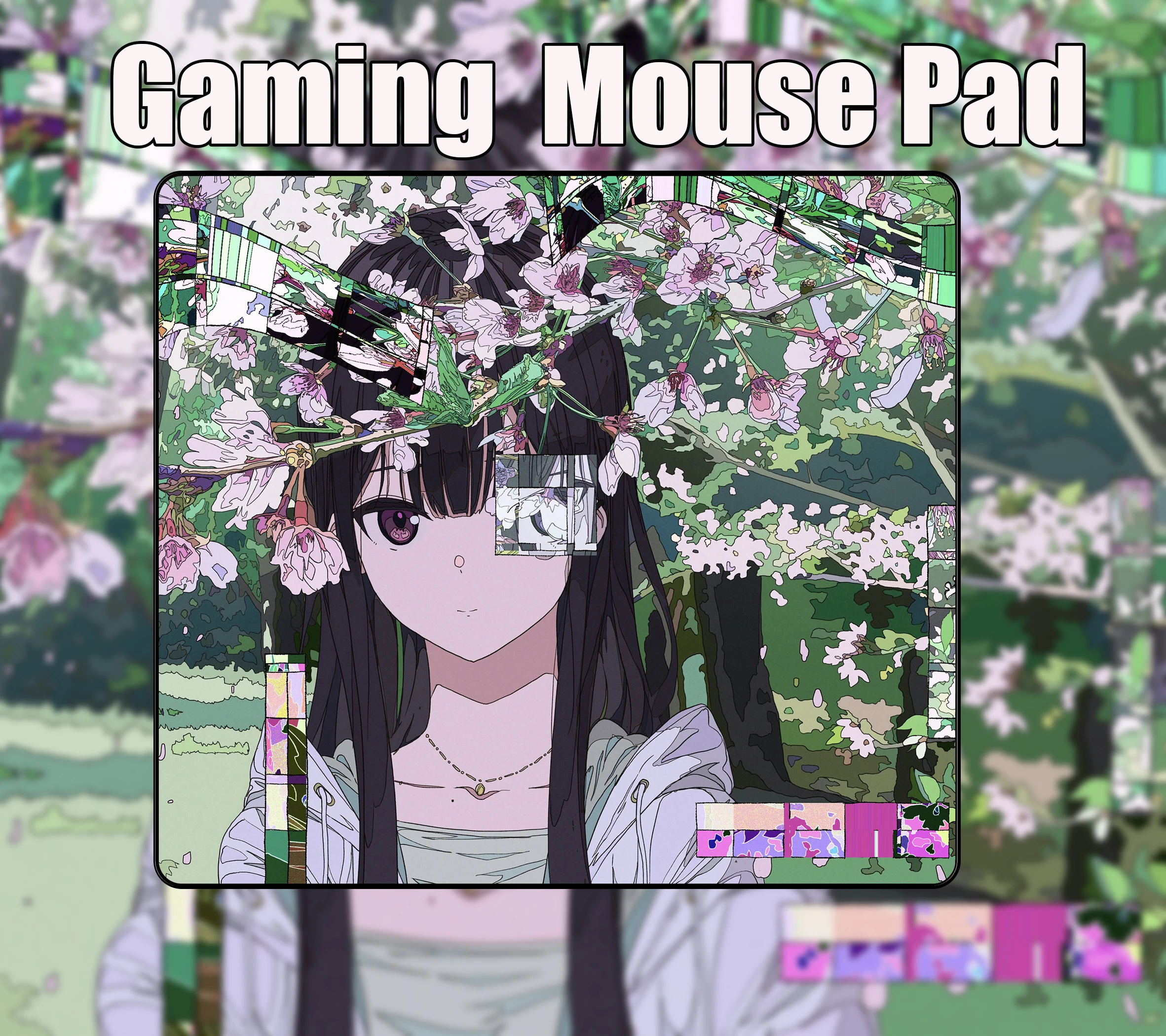 Cherry Blossom Anime Girl Non-Slip Mouse Pad 45*40cm Waterproof Surface Game Professional E-Sports Gaming Mousepad Art Mouse Mat