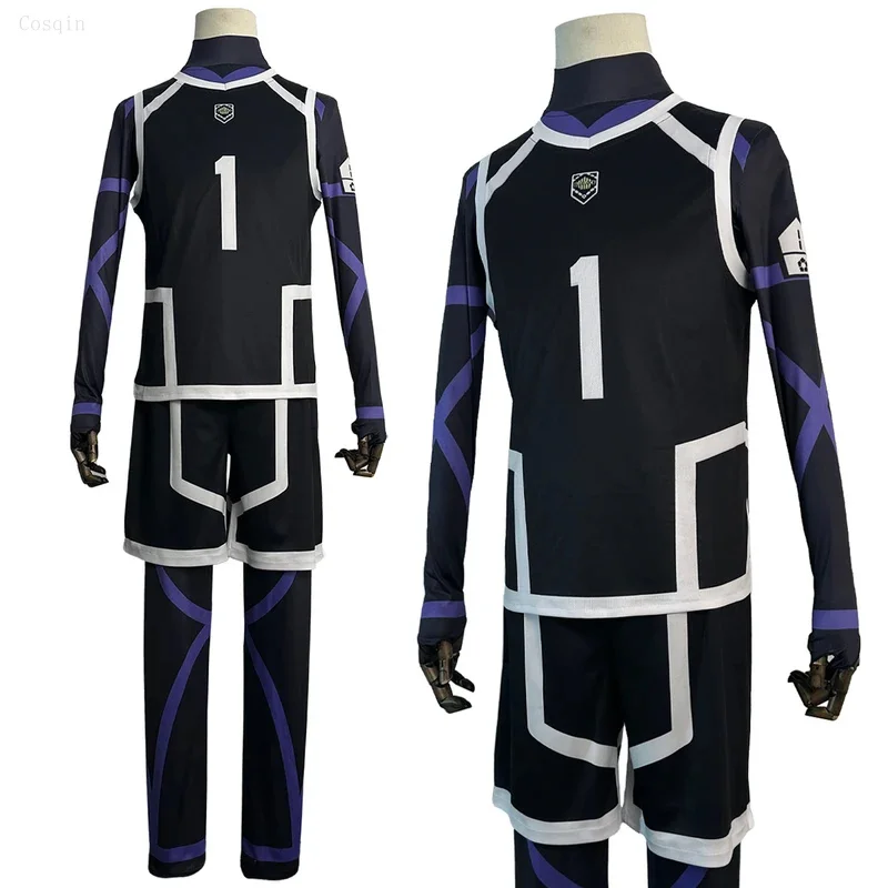 

Cosqin HOLOUN Blue Lock Season 2 Anime Rin Itoshi Cosplay Costume Wig NO.1 Training Jerseys 4PCS Football Uniform Daily Wear Cos