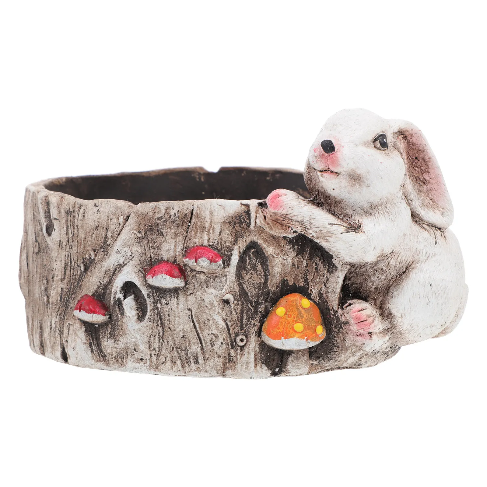 Rabbit Mushroom Succulent Planter Pot – Cement Indoor Flower Pot for Home Decor and Small Plants