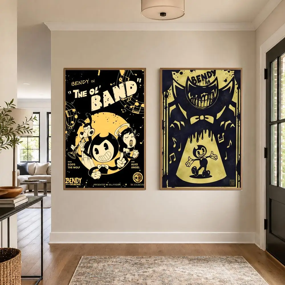Bendy and the Ink Machine Poster Graphic Wall Art Poster HD Waterproof PP Paper Print for Bedroom Living Room Office Decor Gift