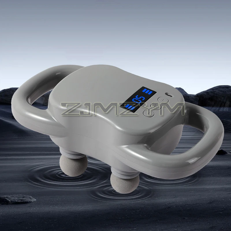 آلة تدليك محمولة بأربعة رؤوس، محمولة خفيفة الوزن، مدلك عضلات الأنسجة العميقة، مسدس تدليك الكتف والعجل