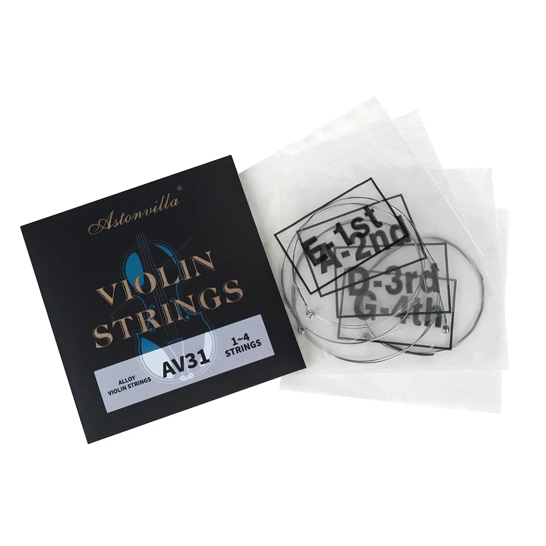 Astonvilla 4/4 3/4 1/2 1/4 Violin Strings Wound Silver Steel Violin String Stringed Instrument Accessories