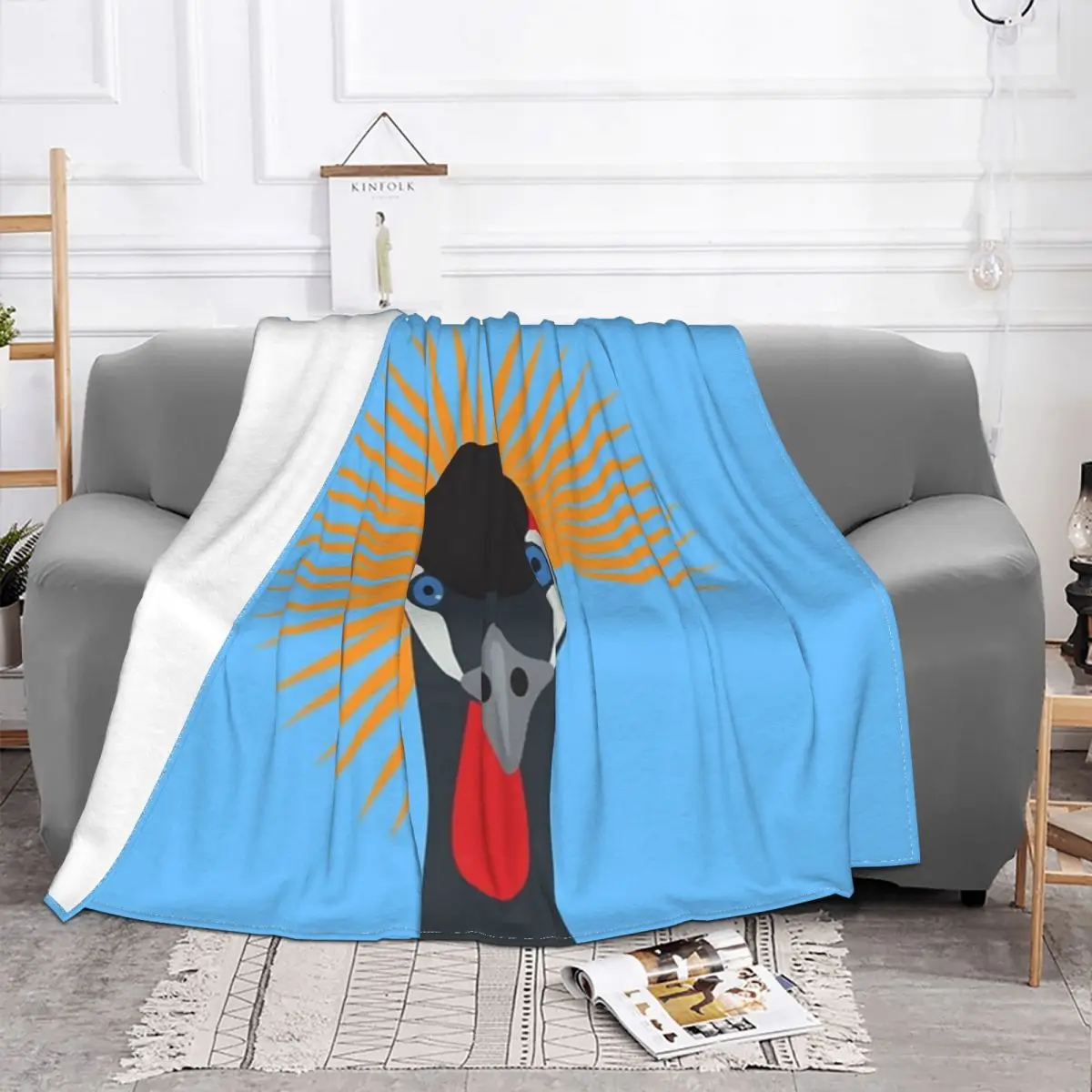 Grey Crowned Crane African Bird Four Seasons Universal Blanket Travel Can Be Covered Father's Day Gift