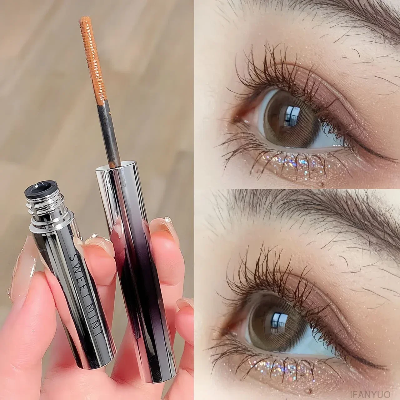 

Waterproof Silk Fiber Mascara Metal Head Black Brown Curling Lengthens Eyelash Extensions Non-smudge Eyes Makeup Cosmetics Tool