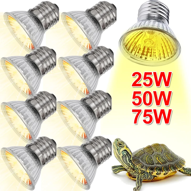 1/5pcs Reptile Lamp Bulb Turtle Basking UV Light Bulbs Heating Lights Amphibians Lizards Pet Sunlamps Temperature Controller