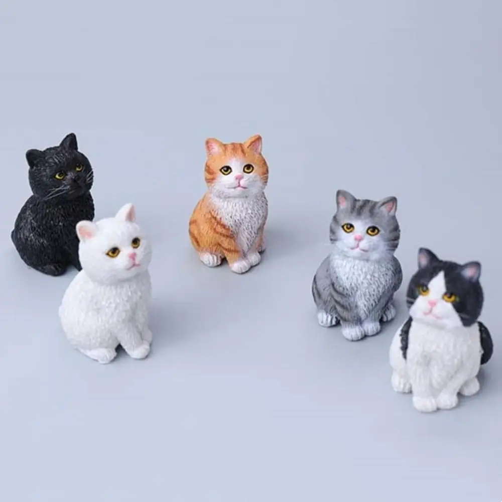 Kreative sitzende Katze Ornament niedliche Mini Cartoon Katze Haustier Modell Kätzchen Modell Harz Katze Dekoration Desktop