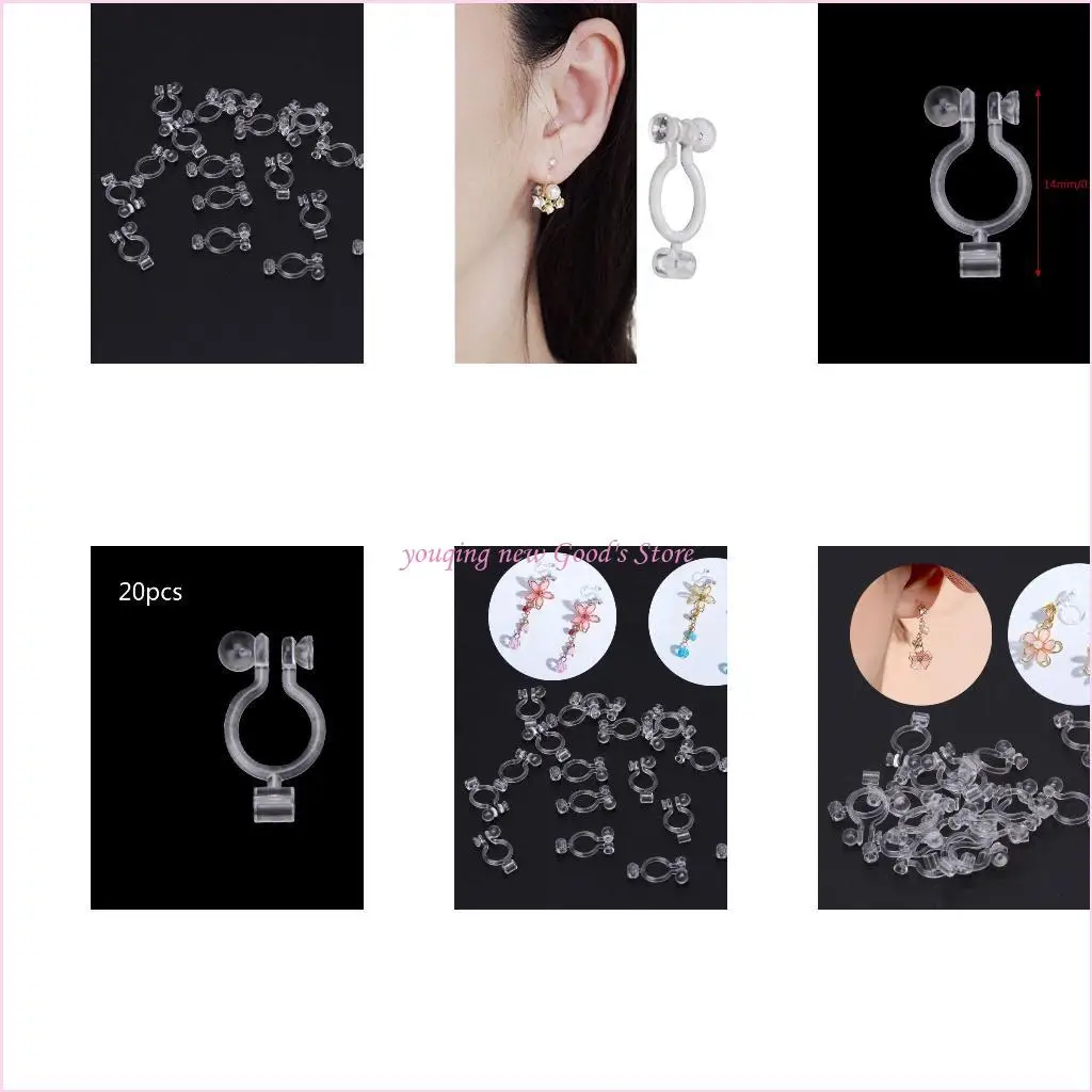 

57QA 20x Invisible Clip On Earrings Converter U Shaped Earring Jewelry Decor for Girl