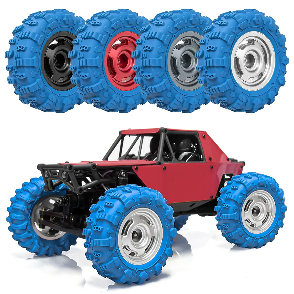 

RC remote control car 1.45-inch cross-shaped metal hub rubber tires JC model red and blue 1/18 TRX4M 1/24 SCX24 FMS Ascent-18