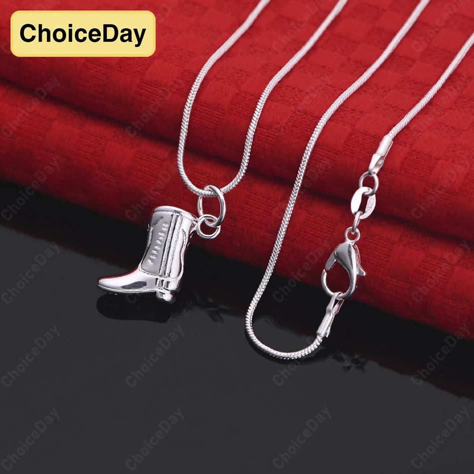 

ChoiceDay Fashion 925 Sterling Silver Exquisite Boot Pendant Necklace Women's Jewelry Party Favor Charm Accessories