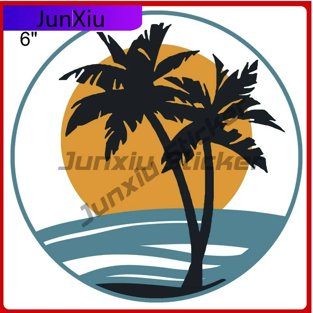

Beach Palm Tree Truck Graphics Sticker Decal Souvenir- Vintage Waterproof Vinyl Decoration Car Laptop Window Bumper
