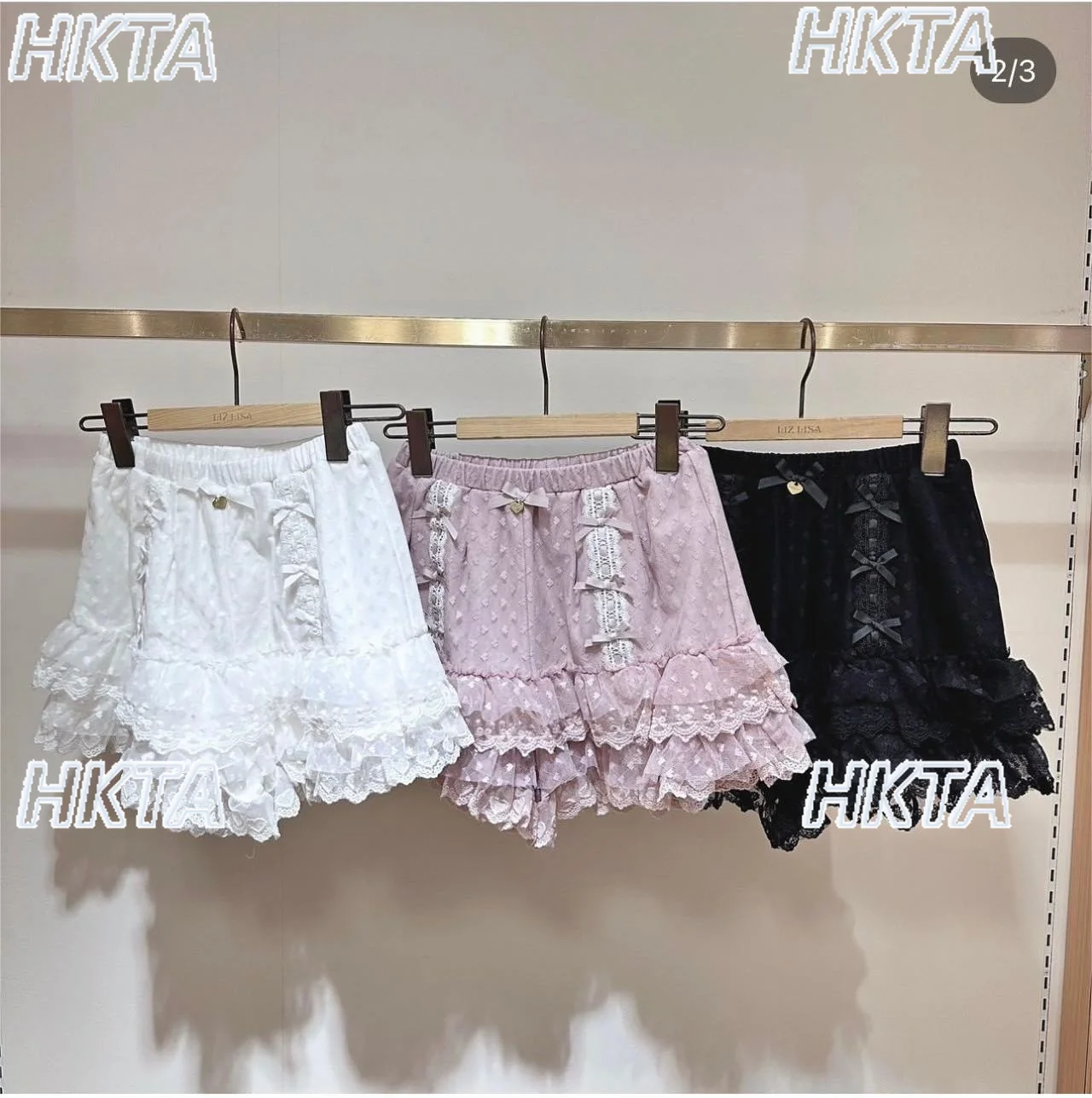 Japanese Sweet Cute Lolita Shorts Lace Bow Heart Detail Elastic Waist Summer Shorts Women Lolita Liz Style Lace-lined Shorts