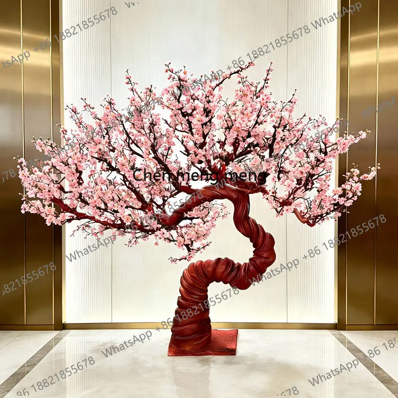 Simulation red modeling plum blossom tree pink white plum tree decorative landscape indoor landscaping fake tree ornament